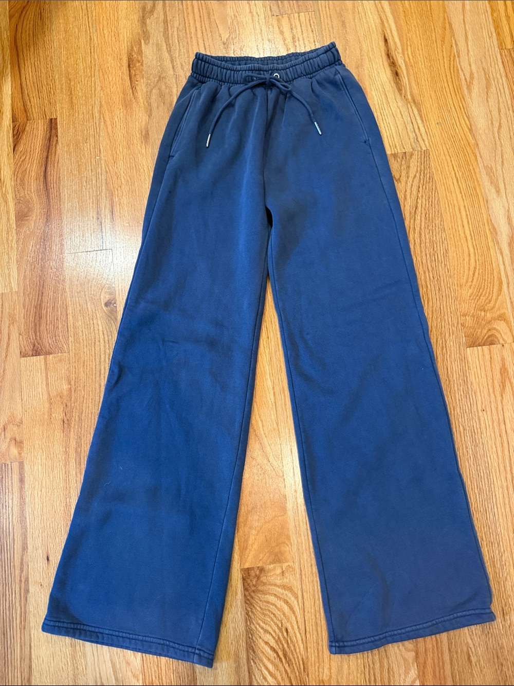 Abercrombie & Fitch Navy Wide-Leg Drawstring Joggers